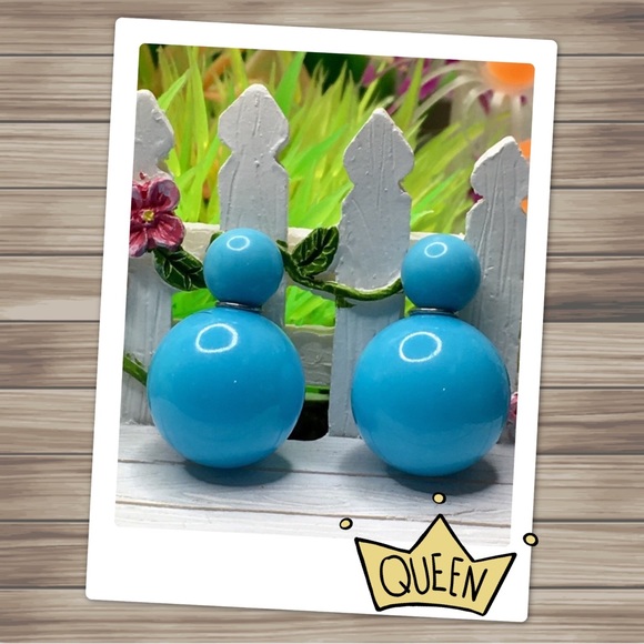 Light Blue Candy Double Stud Earrings - Picture 2 of 6